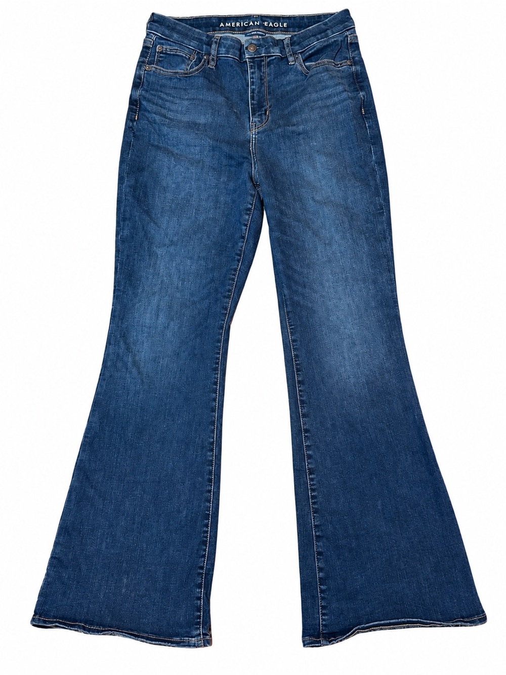 American Eagle Curvy Super High Rise Flare Jeans Dark Wash Size 12 Regular